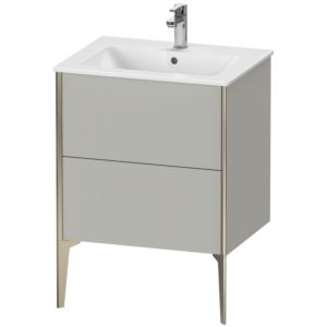 Duravit XViu vanity unit XV44810B107 61 x 59.4 x 48 cm, concrete gray matt, 2 pull-outs, standing, champagne matt