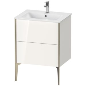 Duravit XViu vanity unit XV44810B122 61 x 59.4 x 48 cm, white high gloss, 2 pull-outs, standing, matt champagne