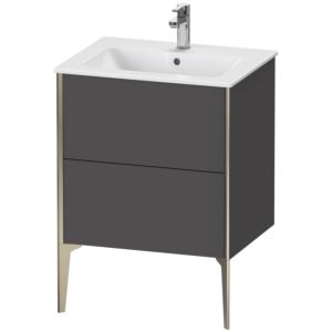Duravit XViu Waschtisch-Unterschrank XV44810B149 61 x 59,4 x 48 cm, graphit matt, 2 Auszüge, stehend, champagner matt
