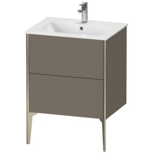 Duravit XViu vanity unit XV44810B190 61 x 59.4 x 48 cm, flannel gray silk matt, 2 pull-outs, standing, champagne matt