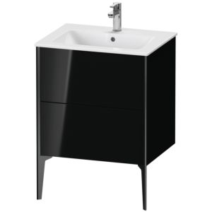 Duravit XViu Waschtisch-Unterschrank XV44810B240 61 x 59,4 x 48 cm, schwarz hochglanz, 2 Auszüge, stehend, schwarz matt