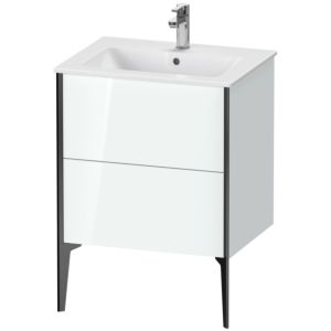 Duravit XViu vanity unit XV44810B285 61 x 59.4 x 48 cm, white high gloss, 2 pull-outs, standing, black matt