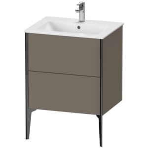 Duravit XViu vanity unit XV44810B290 61 x 59.4 x 48 cm, flannel gray silk matt, 2 pull-outs, standing, black matt