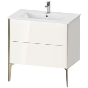 Duravit XViu vanity unit XV44820B122 81 x 59.4 x 48 cm, white high gloss, 2 pull-outs, standing, matt champagne