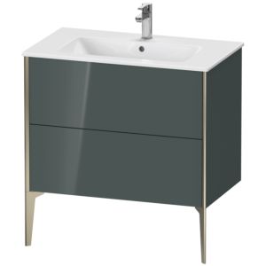 Duravit XViu vanity unit XV44820B138 81 x 59.4 x 48 cm, dolomiti gray high gloss, 2 pull-outs, standing, matt champagne