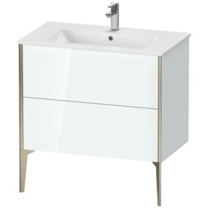 Duravit XViu Waschtisch-Unterschrank XV44820B185 81 x 59,4 x 48 cm, weiß hochglanz, 2 Auszüge, stehend, champagner matt