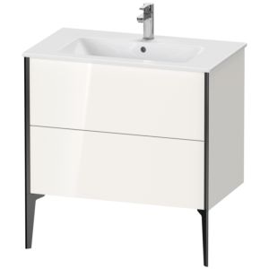 Duravit XViu vanity unit XV44820B222 81 x 59.4 x 48 cm, white high gloss, 2 pull-outs, standing, black matt