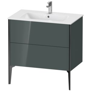 XViu Duravit vasque XV44820B238 81 x 59,4 x 48 cm, gris dolomiti brillant, 2 coulissants, debout, noir mat