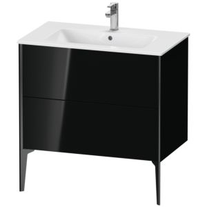 Duravit XViu vanity unit XV44820B240 81 x 59.4 x 48 cm, black high gloss, 2 pull-outs, standing, black matt