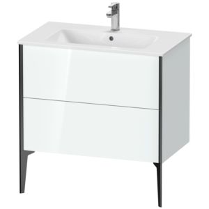 Duravit XViu vanity unit XV44820B285 81 x 59.4 x 48 cm, white high gloss, 2 pull-outs, standing, black matt