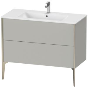 Duravit XViu vanity unit XV44830B107 101 x 59.4 x 48 cm, concrete gray matt, 2 pull-outs, standing, champagne matt
