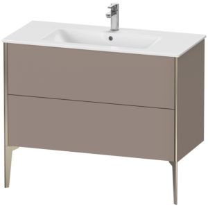 Duravit XViu Waschtisch-Unterschrank XV44830B143 101 x 59,4 x 48 cm, basalt matt, 2 Auszüge, stehend, champagner matt