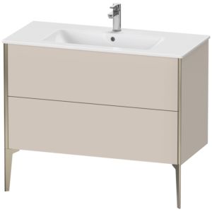 Duravit XViu Waschtisch-Unterschrank XV44830B191 101 x 59,4 x 48 cm, taupe matt, 2 Auszüge, stehend, champagner matt