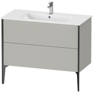 Duravit XViu Waschtisch-Unterschrank XV44830B207 101 x 59,4 x 48 cm, betongrau matt, 2 Auszüge, stehend, schwarz matt