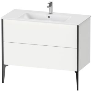 Duravit XViu Waschtisch-Unterschrank XV44830B218 101 x 59,4 x 48 cm, weiß matt, 2 Auszüge, stehend, schwarz matt