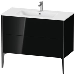 Duravit XViu vanity unit XV44830B240 101 x 59.4 x 48 cm, black high gloss, 2 pull-outs, standing, black matt