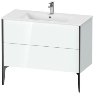 Duravit XViu Waschtisch-Unterschrank XV44830B285 101 x 59,4 x 48 cm, weiß hochglanz, 2 Auszüge, stehend, schwarz matt