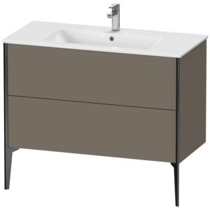 Duravit XViu vanity unit XV44830B290 101 x 59.4 x 48 cm, flannel gray silk matt, 2 pull-outs, standing, black matt