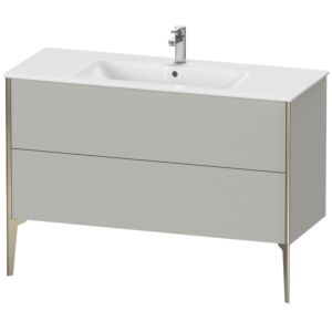Duravit XViu Waschtisch-Unterschrank XV44840B107 121 x 59,4 x 48 cm, betongrau matt, 2 Auszüge, stehend, champagner matt