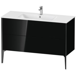 XViu Duravit vasque XV44840B240 121 x 59,4 x 48 cm, noir brillant, 2 coulissants, debout, noir mat