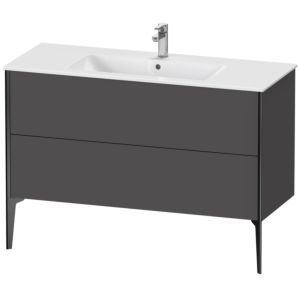 Duravit XViu vanity unit XV44840B249 121 x 59.4 x 48 cm, matt graphite, 2 pull-outs, standing, matt black