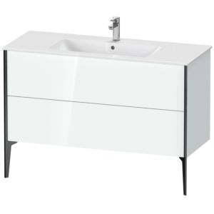 Duravit XViu vanity unit XV44840B285 121 x 59.4 x 48 cm, white high gloss, 2 pull-outs, standing, black matt