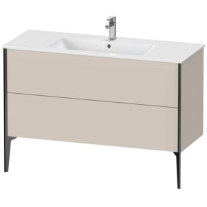 Duravit XViu vanity unit XV44840B291 121 x 59.4 x 48 cm, matt taupe, 2 pull-outs, standing, matt black