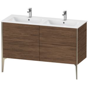 Duravit XViu vanity unit XV44850B121 128x48x59.4cm, 4 pull-outs, standing, matt champagne, dark walnut