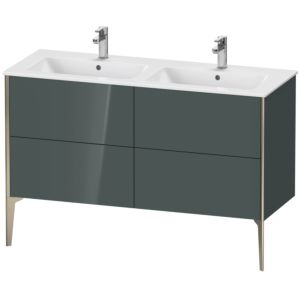 XViu Duravit vasque XV44850B138 128x48x59,4cm, 4 coulissants, debout, champagne mat, dolomiti gris brillant