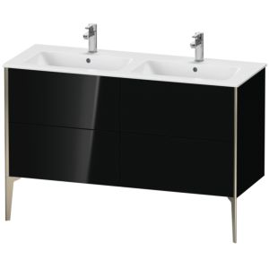 Duravit XViu Waschtisch-Unterschrank XV44850B140 128x48x59,4cm, 4 Auszüge, stehend, champagner matt, schwarz hochglanz