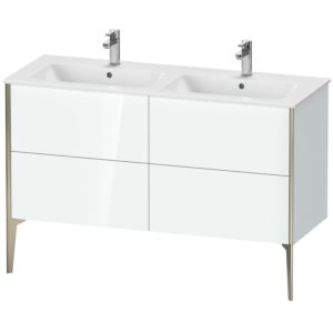 XViu Duravit vasque XV44850B185 128x48x59,4cm, 4 coulissants, debout, champagne mat, blanc brillant