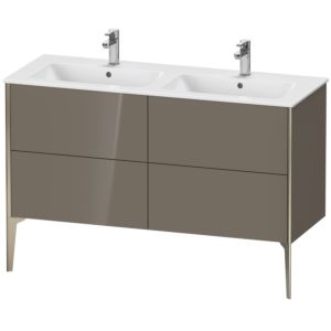 Duravit XViu vanity unit XV44850B189 128x48x59.4cm, 4 pull-outs, standing, champagne matt, flannel gray high gloss