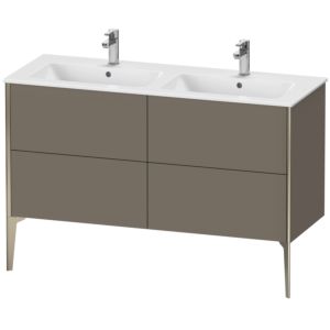 Duravit XViu vanity unit XV44850B190 128x48x59.4cm, 4 pull-outs, standing, champagne matt, flannel gray silk matt