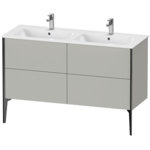 Duravit XViu Waschtisch-Unterschrank XV44850B207 128x48x59,4cm, 4 Auszüge, stehend, schwarz matt, betongrau matt