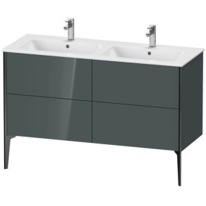 Duravit XViu Waschtisch-Unterschrank XV44850B238 128x48x59,4cm, 4 Auszüge, stehend, schwarz matt, dolomiti grey hochglanz