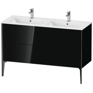 XViu Duravit vasque XV44850B240 128x48x59,4cm, 4 coulissants, debout, noir mat, noir brillant