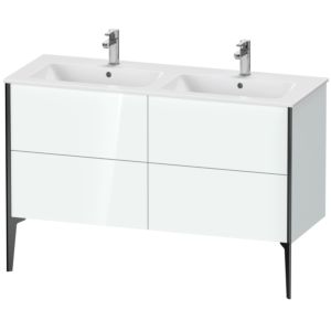 Duravit XViu Waschtisch-Unterschrank XV44850B285 128x48x59,4cm, 4 Auszüge, stehend, schwarz matt, weiß hochglanz