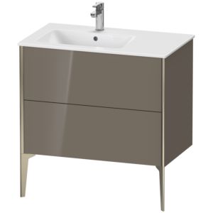 XViu Duravit vasque XV44860B189 81x48x59,4cm, 2 coulissants, vasque à gauche, champagne mat, gris flanelle brillant