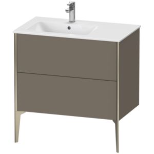 Duravit XViu vanity unit XV44860B190 81x48x59.4cm, 2 pull-outs, basin on the left, champagne matt, flannel gray silk matt