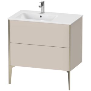 XViu Duravit vasque XV44860B191 81x48x59,4cm, 2 coulissants, vasque à gauche, champagne mat, taupe mat