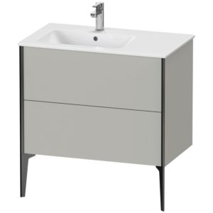 Duravit XViu Waschtisch-Unterschrank XV44860B207 81x48x59,4cm, 2 Auszüge, Becken links, schwarz matt, betongrau matt