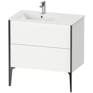Duravit XViu Waschtisch-Unterschrank XV44860B218 81x48x59,4cm, 2 Auszüge, Becken links, schwarz matt, weiß matt