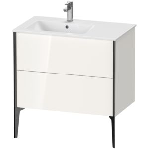 Duravit XViu vanity unit XV44860B222 81x48x59.4cm, 2 pull-outs, basin on the left, black matt, white high gloss