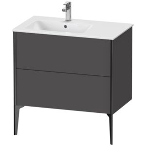 Duravit XViu vanity unit XV44860B249 81x48x59.4cm, 2 pull-outs, basin left, matt black, matt graphite