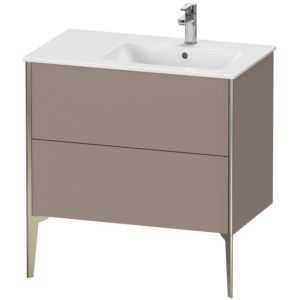 Duravit XViu Waschtisch-Unterschrank XV44870B143 81x48x59,4cm, 2 Auszüge, Becken rechts, champagner matt, basalt matt