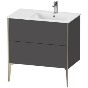 Duravit XViu vanity unit XV44870B149 81x48x59.4cm, 2 pull-outs, basin on the right, matt champagne, matt graphite