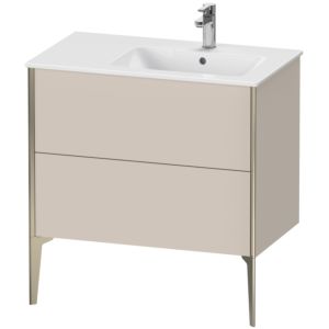 Duravit XViu vanity unit XV44870B191 81x48x59.4cm, 2 pull-outs, basin on the right, matt champagne, matt taupe