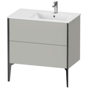 Duravit XViu vanity unit XV44870B207 81x48x59.4cm, 2 pull-outs, basin on the right, matt black, matt concrete gray