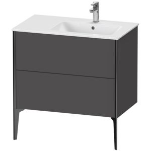 Duravit XViu vanity unit XV44870B249 81x48x59.4cm, 2 pull-outs, basin on the right, matt black, matt graphite