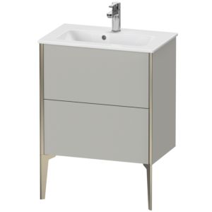 Duravit XViu Waschtisch-Unterschrank XV44880B107 61 x 59,4 x 39 cm, betongrau matt, 2 Auszüge, stehend, champagner matt